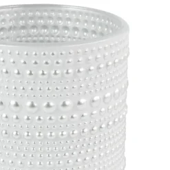 Countryfield theelichthouder/kaarsenhouder - wit/zilver - H10 cm Hot