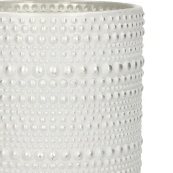 Countryfield theelichthouder/kaarsenhouder - wit/zilver - H8 cm Clearance