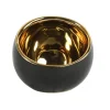 Countryfield theelichthouder/kaarsenhouder - zwart/goud - H9 cm