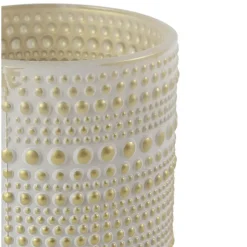 Countryfield theelichthouder/kaarsenhouder - creme /goud - H10 cm Outlet