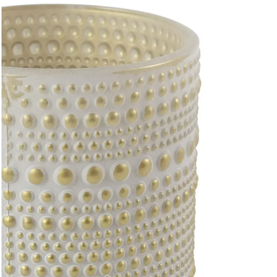 Countryfield theelichthouder/kaarsenhouder - creme /goud - H10 cm Outlet