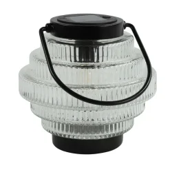 Countryfield Tuin lantaarn - solar - transparant/zwart - D16 x H16 cm