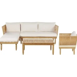 Beliani CREMONA - Loungeset voor 4 - Lichte houtkleur - Acaciahout Online