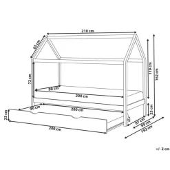 Beliani CRILLON - Onderschuifbed - Grijs - 90 x 200 - Hout Discount