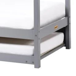 Beliani CRILLON - Onderschuifbed - Grijs - 90 x 200 - Hout Discount