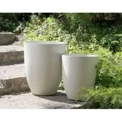 Beliani CROTON - Plantenbak - Wit - 43 cm - Stenenmix Sale