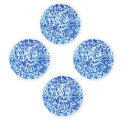 Merkloos Crow Canyon Home Dinerborden Splatter - Set van 4 - Blauw