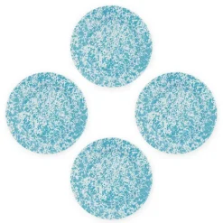 Merkloos Crow Canyon Home Dinerborden Splatter - Set van 4 - Turquoise Discount