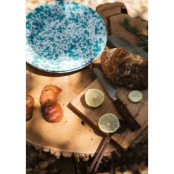 Merkloos Crow Canyon Home Dinerborden Splatter - Set van 4 - Turquoise Discount