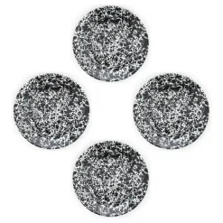 Merkloos Crow Canyon Home Dinerborden Splatter - Set van 4 - Zwart Outlet