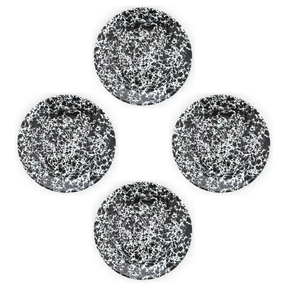 Merkloos Crow Canyon Home Dinerborden Splatter - Set van 4 - Zwart Outlet