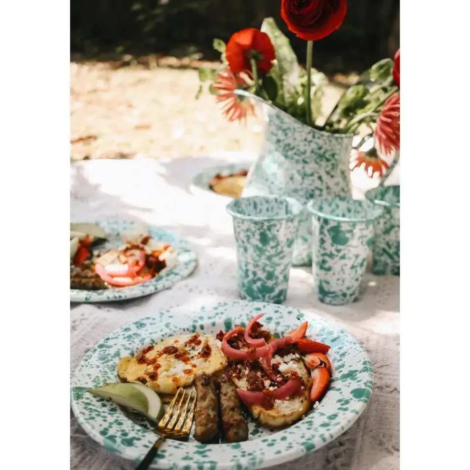 Merkloos Crow Canyon Home Dinerborden Splatter - Set van 4 - Zwart Outlet