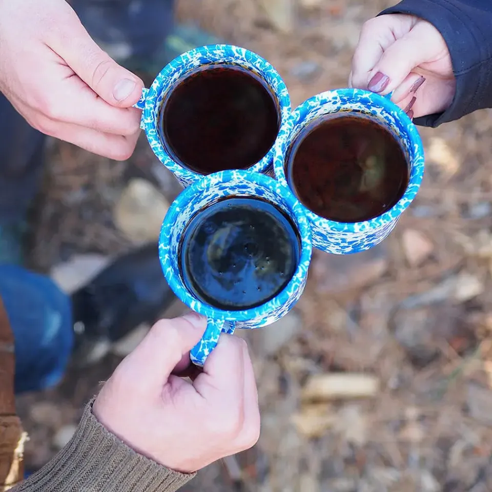 Merkloos Crow Canyon Home Mokkenset Splatter - 4 Stuks - Rood Best