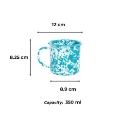 Merkloos Crow Canyon Home Mokkenset Splatter - 4 Stuks - Turquoise Sale