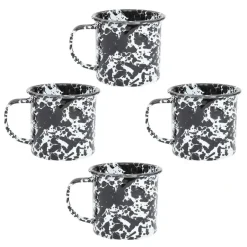 Merkloos Crow Canyon Home Mokkenset Splatter - 4 Stuks - Zwart Online