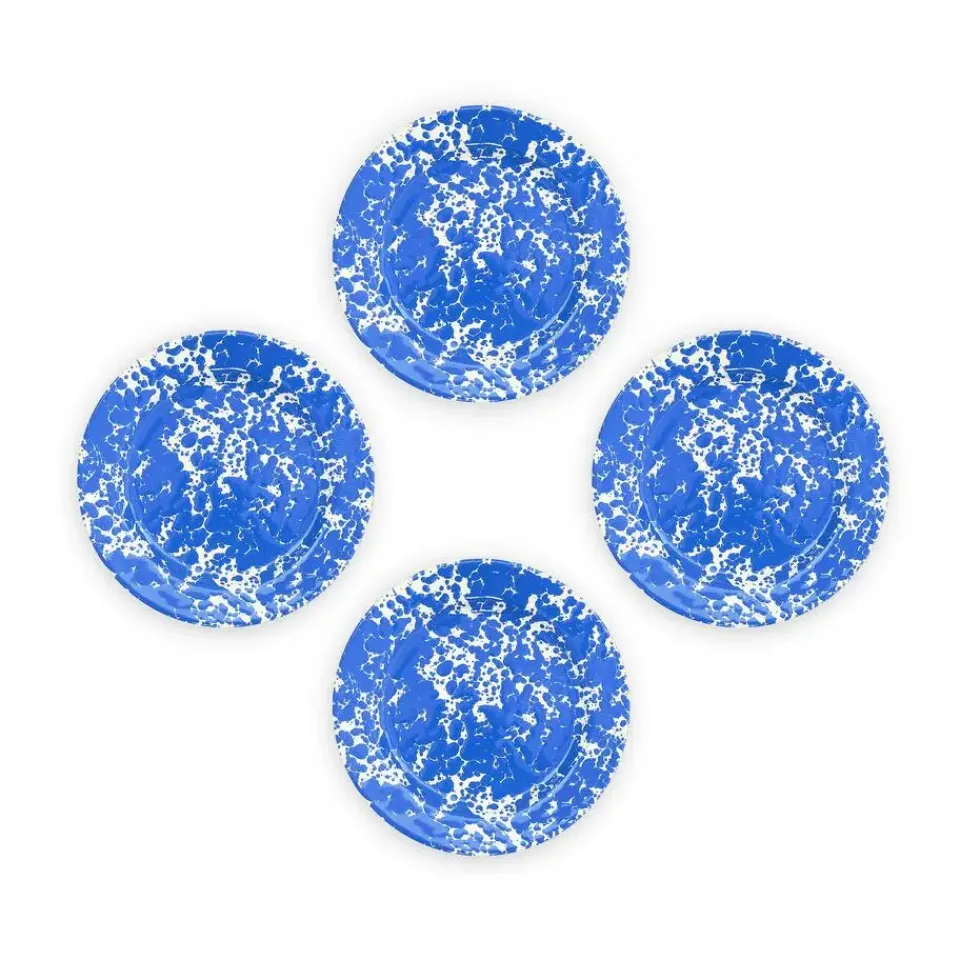 Merkloos Crow Canyon Home Saladeborden Splatter - Set van 4 - Blauw