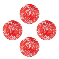 Merkloos Crow Canyon Home Saladeborden Splatter - Set van 4 - Rood Clearance