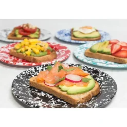 Merkloos Crow Canyon Home Saladeborden Splatter - Set van 4 - Zwart