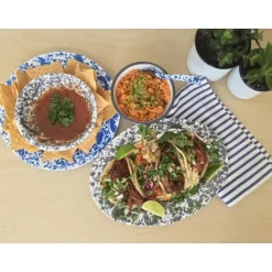 Merkloos Crow Canyon Home Saladeborden Splatter - Set van 4 - Zwart