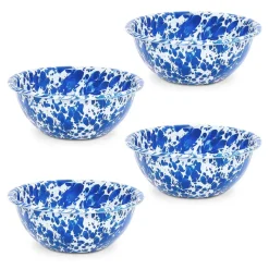 Merkloos Crow Canyon Home Serviesset Splatter - 4-delig - Blauw Discount