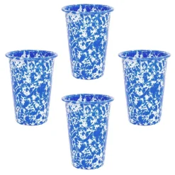 Merkloos Crow Canyon Home Tumblers Splatter - 4 Stuks - Blauw Online