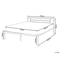 Beliani CUSSET - Tweepersoonsbed - Wit - 140 x 200 cm - Metaal