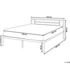 Beliani CUSSET - Tweepersoonsbed - Wit - 140 x 200 cm - Metaal