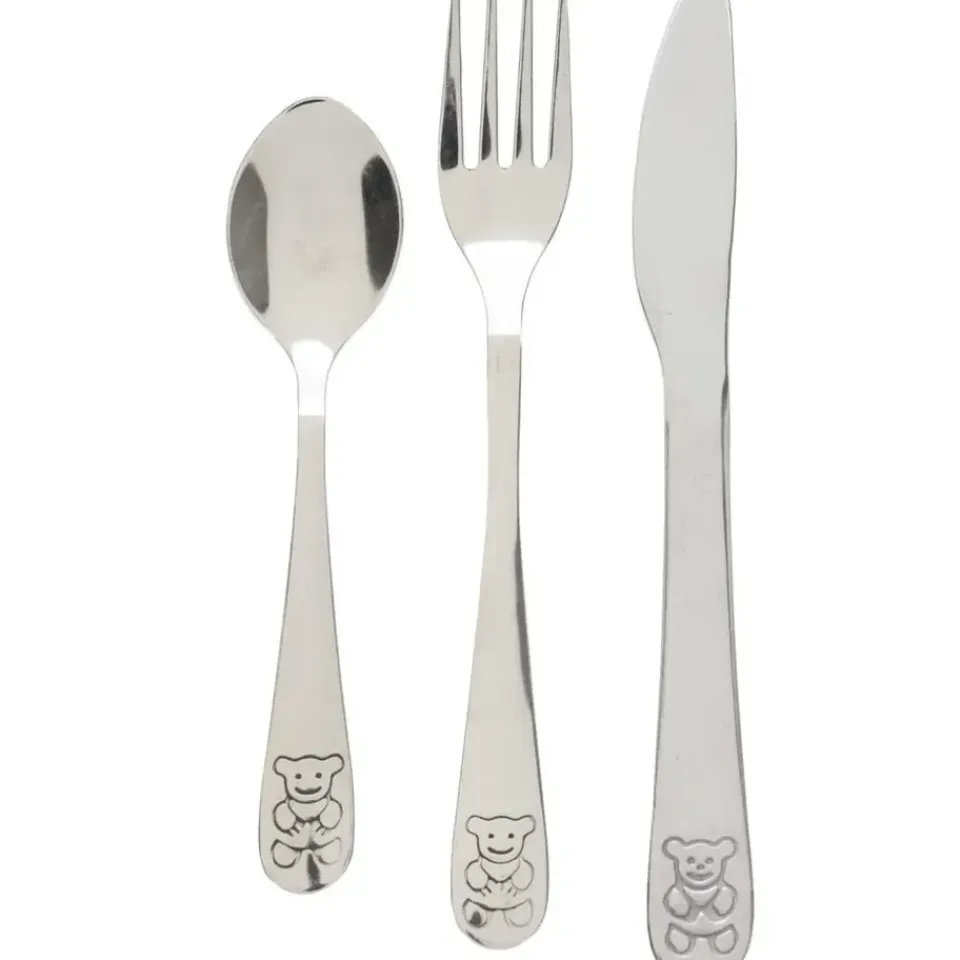 Excellent Houseware Cutlery for Kids bestekset met beer - 3-delig - RVS - kinderen Online