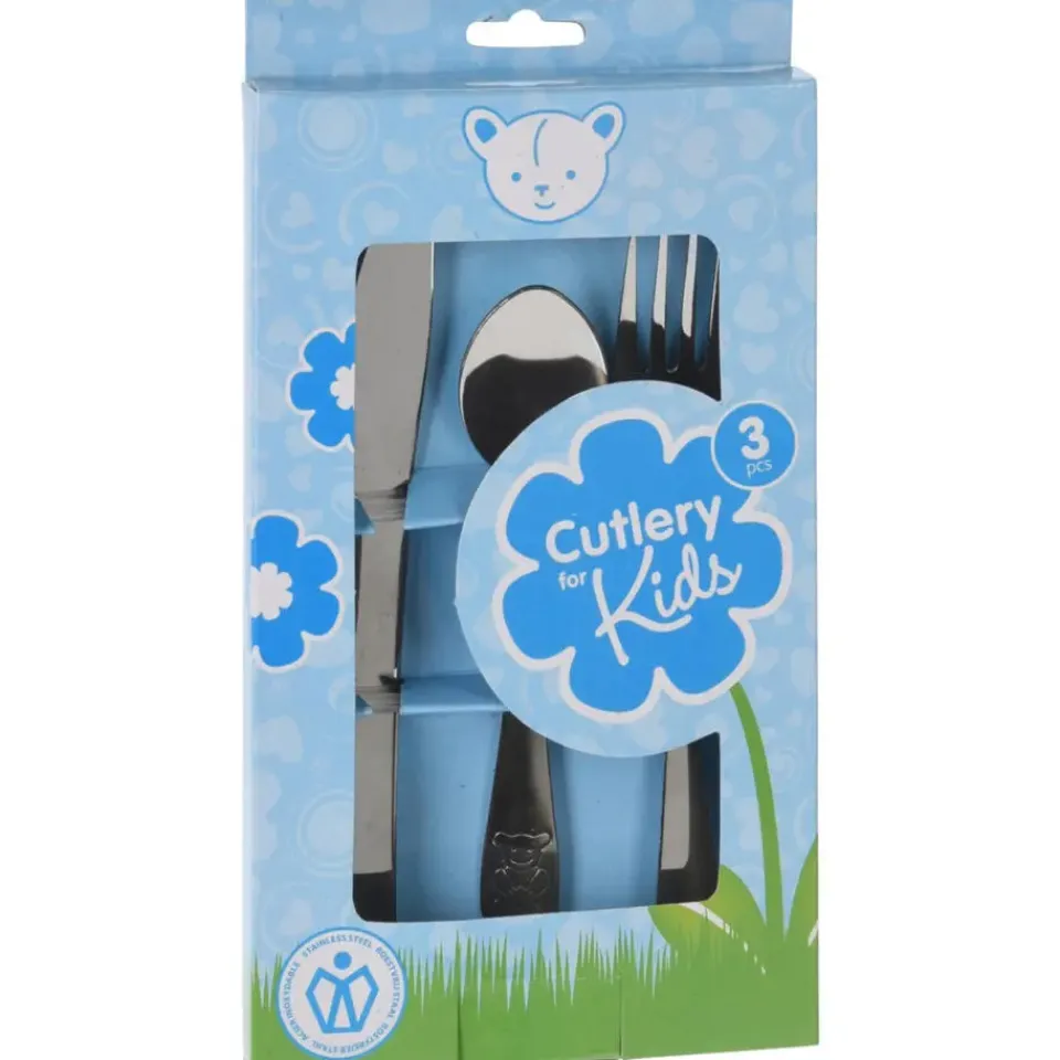 Excellent Houseware Cutlery for Kids bestekset met beer - 3-delig - RVS - kinderen Online