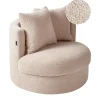 Beliani DALBY - Fauteuil - Beige - Bouclé Outlet