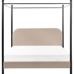 Beliani DANNEMOIS - Tweepersoonsbed - Taupe - 160x200 cm - Bouclé Outlet