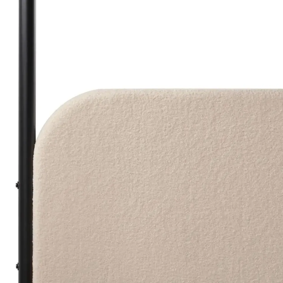 Beliani DANNEMOIS - Tweepersoonsbed - Taupe - 160x200 cm - Bouclé Outlet