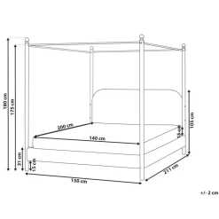 Beliani DANNEMOIS - Tweepersoonsbed - Beige - 140x200 cm - Bouclé Online