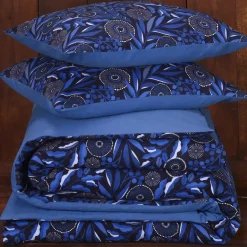 De Witte Lietaer Dekbedovertrek Moonflower Cobalt Blue - 240 x 220 cm - Flanel Best