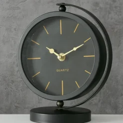 Deco by Boltze Tafelklok Montreux - zwart/goud - 20 x 15 cm Discount