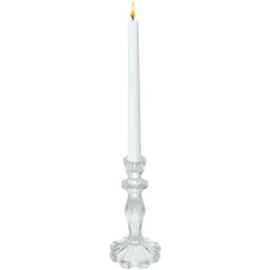 Merkloos Decoration kaarsen kandelaar - dinerkaarsen - glas - 20 cm New