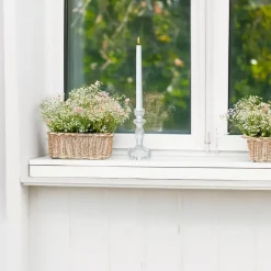 Merkloos Decoration kaarsen kandelaar - dinerkaarsen - glas - 20 cm New