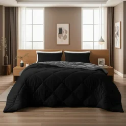 Sleeptime Dekbed zonder Overtrek Diamond 200x200 – Met Kussenslopen – Wasbaar – Zwart