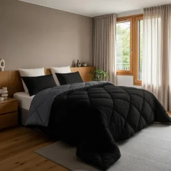 Sleeptime Dekbed zonder Overtrek Diamond 200x200 – Met Kussenslopen – Wasbaar – Zwart