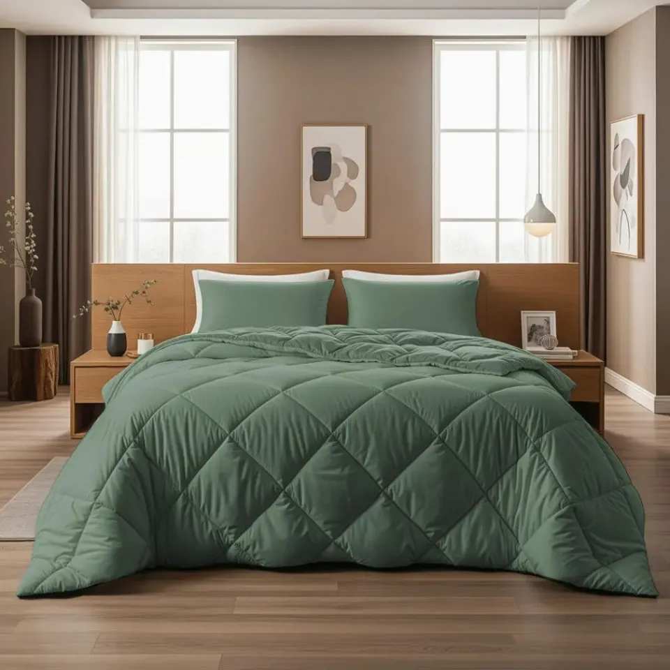 Sleeptime Dekbed zonder Overtrek Diamond 240x200 – Incl. Kussenslopen – Wasbaar – Groen New