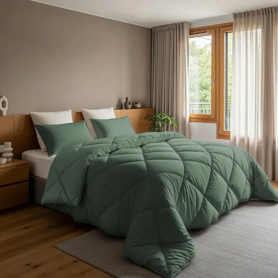 Sleeptime Dekbed zonder Overtrek Diamond 240x200 – Incl. Kussenslopen – Wasbaar – Groen New