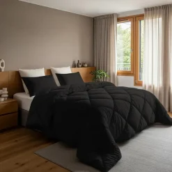 Sleeptime Dekbed zonder Overtrek Diamond 200x200 – Incl. Kussenslopen – Wasbaar – Zwart Hot