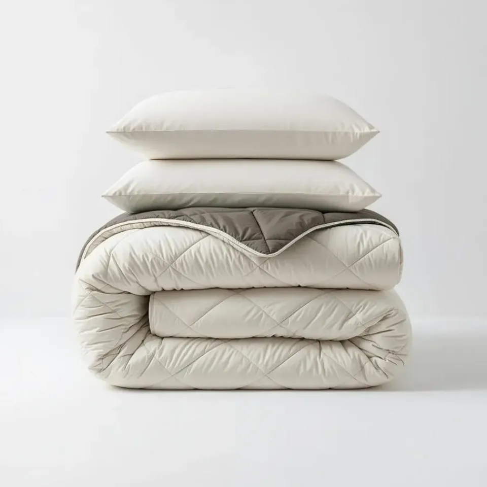 Sleeptime Dekbed zonder Overtrek Diamond 200x200 – Met Kussenslopen – Wasbaar – Crème/Kaki Outlet