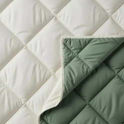 Sleeptime Dekbed zonder Overtrek Diamond 200x200 – Met Kussenslopen– Wasbaar – Crème/Groen
