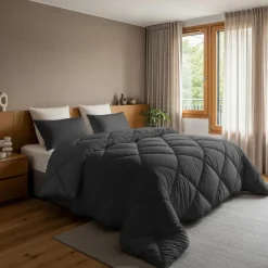 Sleeptime Dekbed zonder Overtrek Diamond 200x200 – Met Kussenslopen – Wasbaar – Antraciet New