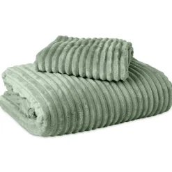 Sleeptime Dekbedovertrek Teddy Rib 140x220 – Fluweelzacht & Knus Design - Groen Sale