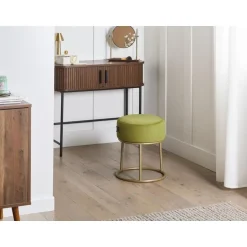 Leen Bakker DELCO - Hocker - Groen - Fluweel Clearance