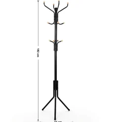 ACAZA Design Kapstok - 12 Haken - Staande kapstok - 182 cm - Zwart Outlet