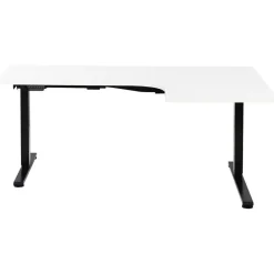 Beliani DESTINES - Elektrisch bureau - Zwart/Wit - Rechtszijdig - Vezelplaat New