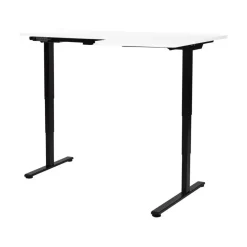 Beliani DESTINES - Elektrisch bureau - Zwart/Wit - Rechtszijdig - Vezelplaat New